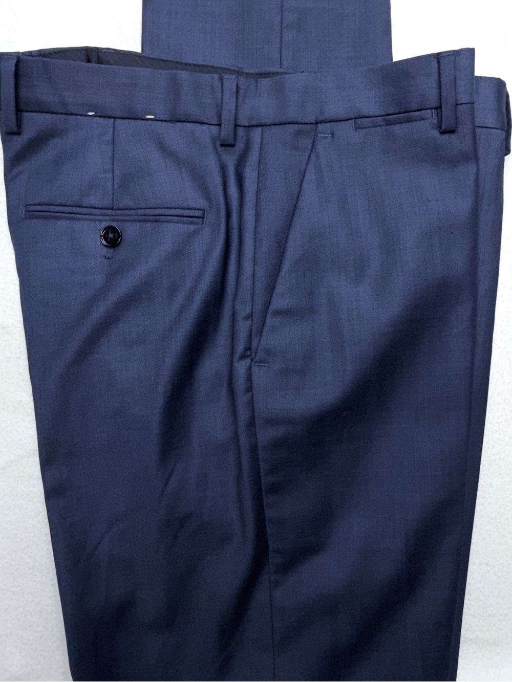 Express Slim Performance Navy Blue Sharksin Wool Blend Dress Pants 29x34